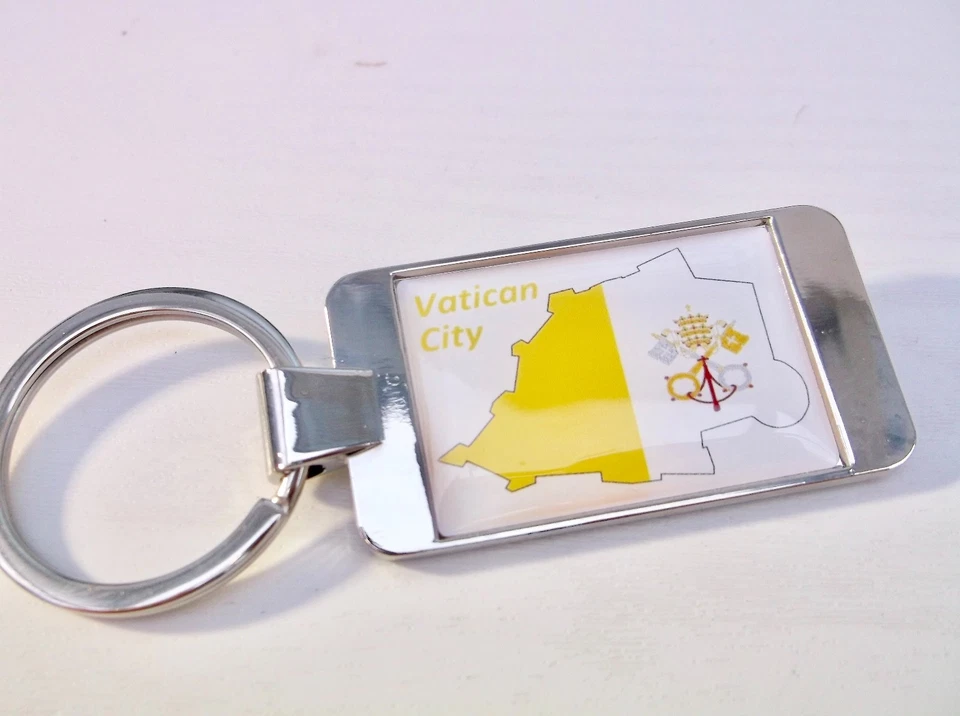 VATICAN CITY STATE FLAG MAP CATHOLIC KEY FOB KEYRING KEYFOB BOTTLE OPENER GIFT - Image 1 of 1