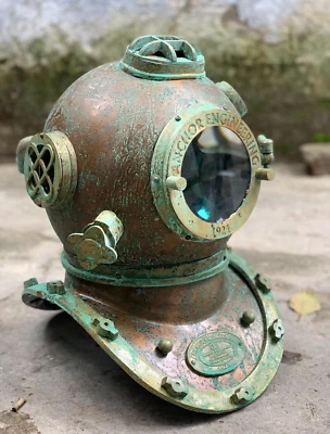 Casco de buceo verde antiguo de la Marina de los Estados Unidos Mark V réplica marina decoración con regalo gratis Foto 1 de 4