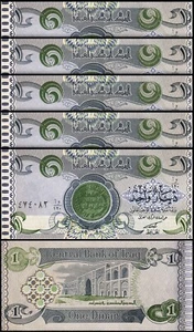 Iraq 1 Dinar 1992, UNC, 5 PCS LOT, P-79 - Picture 1 of 4
