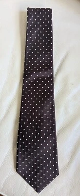 Beautiful Sulka tie - Brown w/ white dots - Image 1 of 4