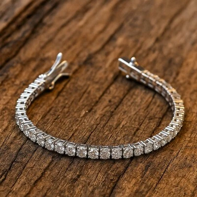 5.15Ct 100% Natural Round Diamond Tennis Bracelet in White Gold - BEST OFFER - Image 1 of 4