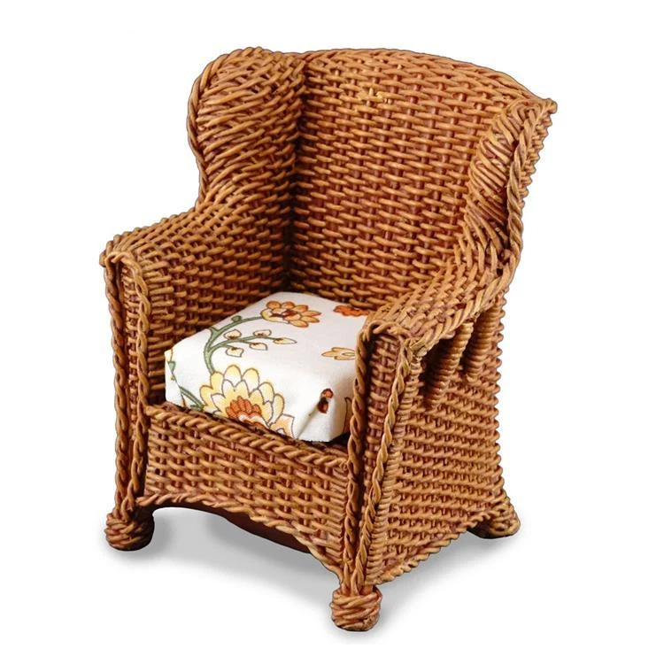 MINIATURE DOLLHOUSE 1:12 SCALE REUTTER BROWN WICKER GARDEN CHAIR - 1.812/0 - Image 1 of 1