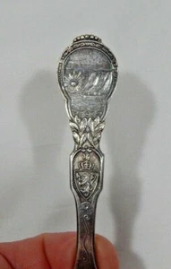 Silver spoon 830S Kristian Hestenes Norway of Bergen Midnatsol Norkapp Coat Arms - Picture 1 of 4
