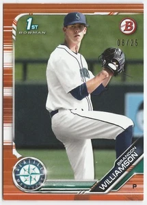 2019 1st Bowman Draft ORANGE Parallel #08/25 #BDC-113 Brandon Williamson RC - Picture 1 of 2