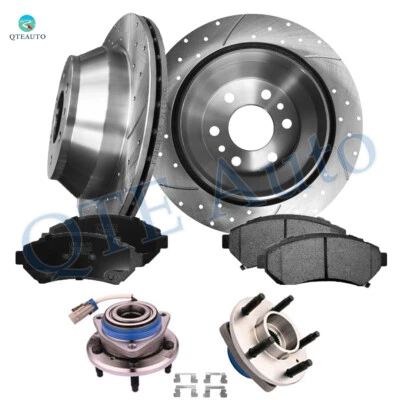 8P 303 Drilled Brake Rotors-Wheel Hub-Pad To 1998-2001 Cadillac Eldorado ESC ETC - Image 1 of 4
