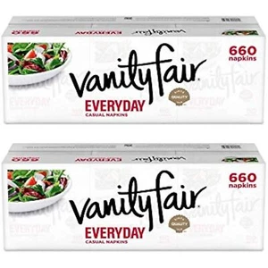 Vanity Fair Tovaglioli Quotidiani, 660 ct, Tovaglioli di Carta Bianca - Confezione da 2 - Foto 1 di 6