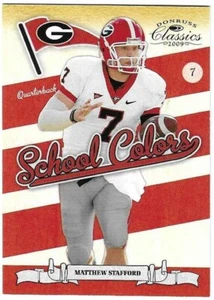Matthew Stafford 2009 DONRUSS CLASSICS SCHOOL COLORS ROOKIE CARD #29 Lions Rams - Picture 1 of 2
