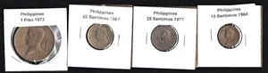 PHILIPPINES 1967-1977 SET OF 4 COINS - Picture 1 of 2