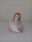 Art Deco Half Doll Powder Puff Porcelain Unique