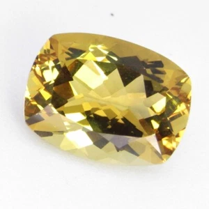 6,74 kt glänzender natürlicher Heliodor gelber Beryll 14,5 x 11 mm Kissenform Edelstein - Bild 1 von 4