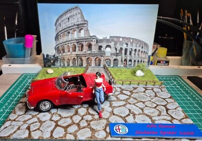 Diorama Alfa Romeo Giulietta Spider 1600 scala 1:24 - Immagine 1 di 4