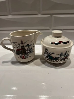 Juego de servicio de crema y azúcar para casa de Navidad BAKER HART & STUART Foto 1 de 4