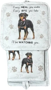 Rottweiler 3-Piece Kitchen Set - Oven Mitt, Pot Holder & Kitchen Towel Set - Imagen 1 de 1