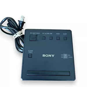 Sony ICF-C1 Desktop Alarm Clock AM FM Radio Black Sleek Piano Matte Style - Picture 1 of 9