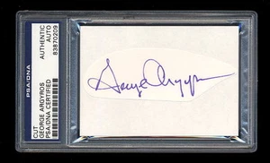GEORGE ARGYROS MINT SIGNED CUT PSA/DNA SLABBED AUTOGRAPHED MARINERS OWNER - Picture 1 of 1