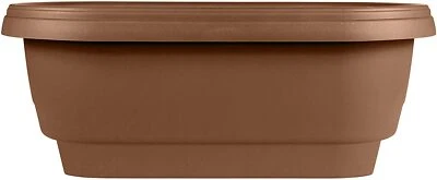 Bloem Classic Oval Deck Rail Flower Pot Plastic Planter, Chocolate Brown, 24" - Image 1 of 4