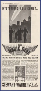 Vintage 1932 STEWART-WARNER Magic Dial Radio Mysterious Comet 1920's Print Ad - Picture 1 of 1