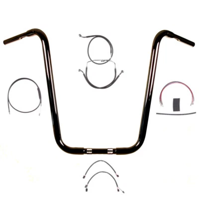 Kit de barra de suspensión Ape 2014-2016 Harley-Davidson Road King 1/4" negra 22" sin ABS Foto 1 de 2