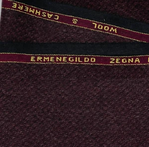 Burgundy Red ERMENEGILDO ZEGNA Jacket Fabric Cashmere Wool TROFEO Twill 1.10 m - Picture 1 of 17