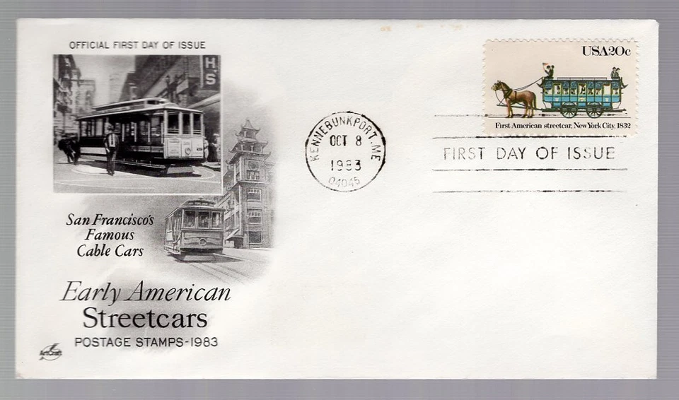 US FDC # 2059 20c Streetcar ArtCraft San Francisco  1983, 9h575 - Image 1 of 1