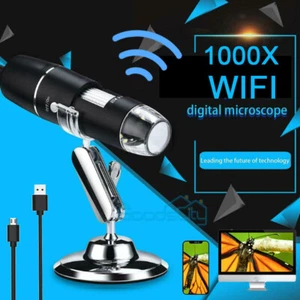 8 LED 1600X 10MP WIFI Digital Microscope Endoscope Magnifier Camera with Stand - Picture 1 of 47