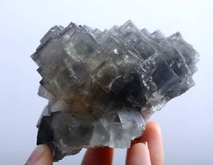 378g Natural Clear Phantom Window Green Cube Fluorite Mineral Specimen/China - Picture 1 of 11