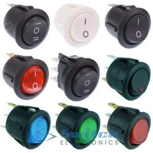Round Circular Rocker Switch 20mm illuminated 12V 230V - Picture 1 of 21