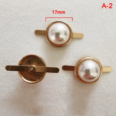 Pearl Buttons with Shank, Pearl Metal Buttons for Clothing Decorations DIY Craft - Image 1 of 4
