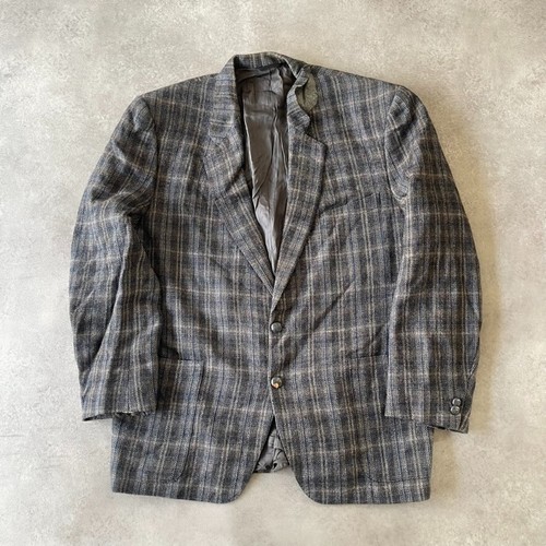 Burberry Blazer Uomo 46" Vintage Cappotto Monopetto Lana a Scacchi Grigio