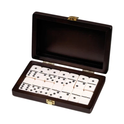 Double 6 Dominoes in Wooden Case - Image 1 of 3