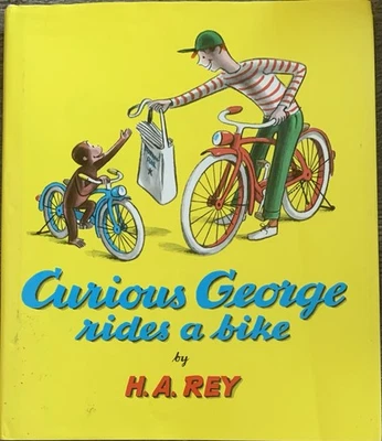 RARE! DJ 63rd Revised Printing HB Ed. Curious George Rides A Bike Book 1980 GOOD - Image 1 of 4