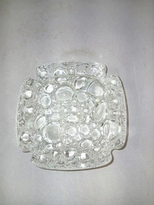 Vintage Libbey Kiesel Blase Klarglas gekerbt Aschenbecher Schale 4" - Bild 1 von 4