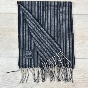 Jos. A. Bank Kaschmir Schal Herren gestreift schwarz, braun, hellbraun, creme - Bild 1 von 4