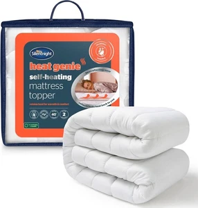 Silentnight Heat Genie Self Heating Mattress Topper Single Easyfit Soft 7.5 tog - Picture 1 of 7