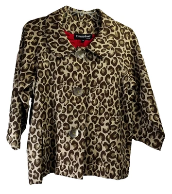 Blazer para mujer Painted Pony con patrón de leopardo - Talla: Mediana - Color: Marrón Foto 1 de 4