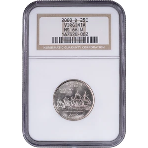 2000-D Virginia State Quarter - Clad ~ NGC MS 66 - Picture 1 of 2