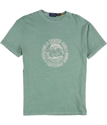 Ralph Lauren Mens Santiago Beach Graphic T-Shirt, Green, X-Small - Image 1 of 2