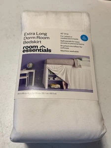 Room Essentials Extra Long XL Dormitorio Matrimoniale Gonna 42" Drop College Biancheria da Letto Loft - Foto 1 di 9