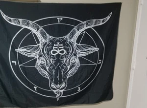 Baphomet Pentagram Flag Banner 50" Long x 60" Wide - Picture 1 of 3