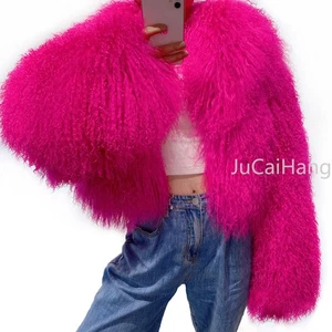 Abrigo de piel para mujer chaquetas de piel de oveja manga larga solapa cárdigan - personalizado  - Imagen 1 de 35