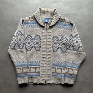 Pendleton Westerly Big Lebowski Cowichan Zip Wool Dude Sweater Cardigan Sz M - Picture 1 of 9