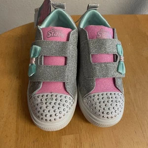 S SPORT BY SKECHERS 1 Tenis Malla Brillo Iluminados Estrás Pajarita - Imagen 1 de 5