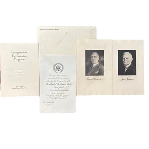Programa de invitación del Congreso de inauguración del presidente Franklin Roosevelt 1933 - Imagen 1 de 6