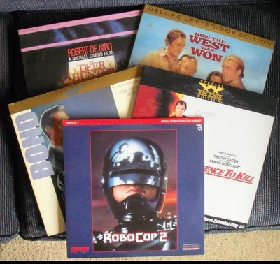 (5) LaserDisc Vintage Movies Robocop 2 Deer Hunter How The West Was Won Bond 007 - Imagem 1 de 4
