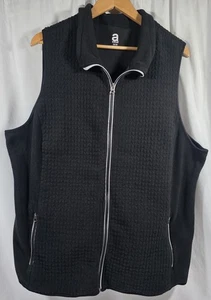 Avenue Black Fleece Zip Up Vest Women's Size 26/28 - Picture 1 of 8