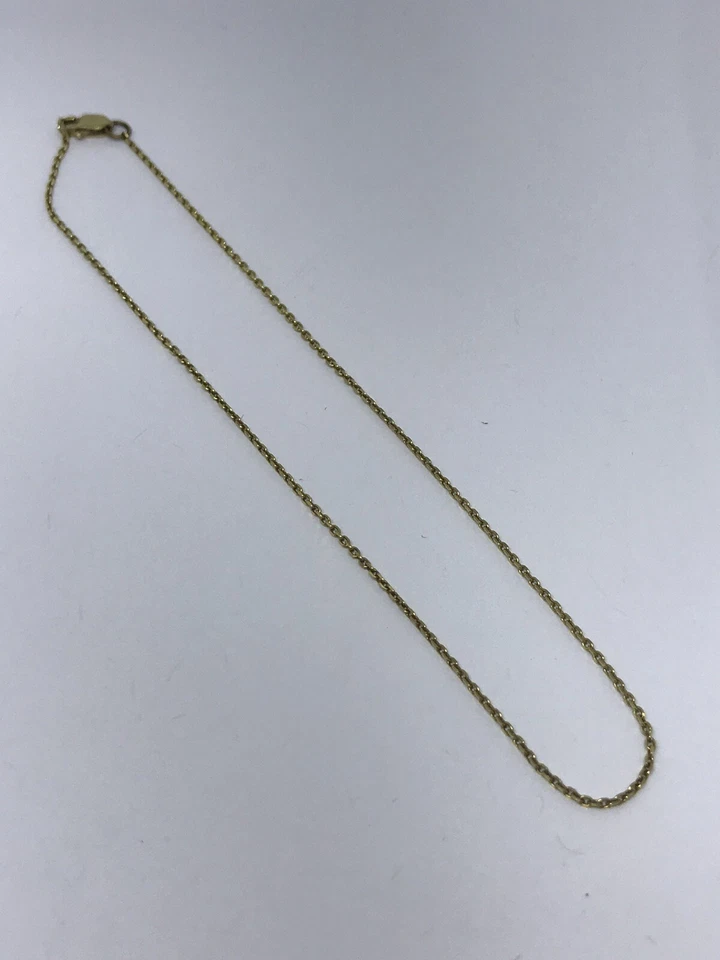 "Tobillera de oro 14k 9"" eslabón largo garra de langosta oro amarillo" Foto 1 de 1