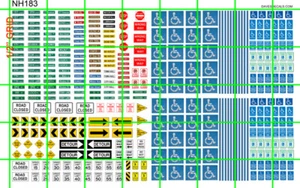 NH183 DAVE'S DECALS N SCALE STREET ROAD SIGNS HANDICAP PARKING ROAD ARROWS - Picture 1 of 5