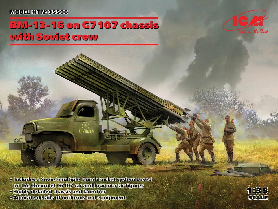ICM 35596 BM-13-16 on G7107 chassis with Soviet crew - Immagine 1 di 1