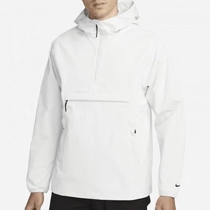 Nike Men’s Size M-Tall Unscripted Repel Anorak White Black Golf Jacket - Picture 1 of 6