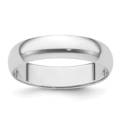 Anillo de boda medio redondo de platino de 5 mm para mujer y hombre talla 7,5 Foto 1 de 4